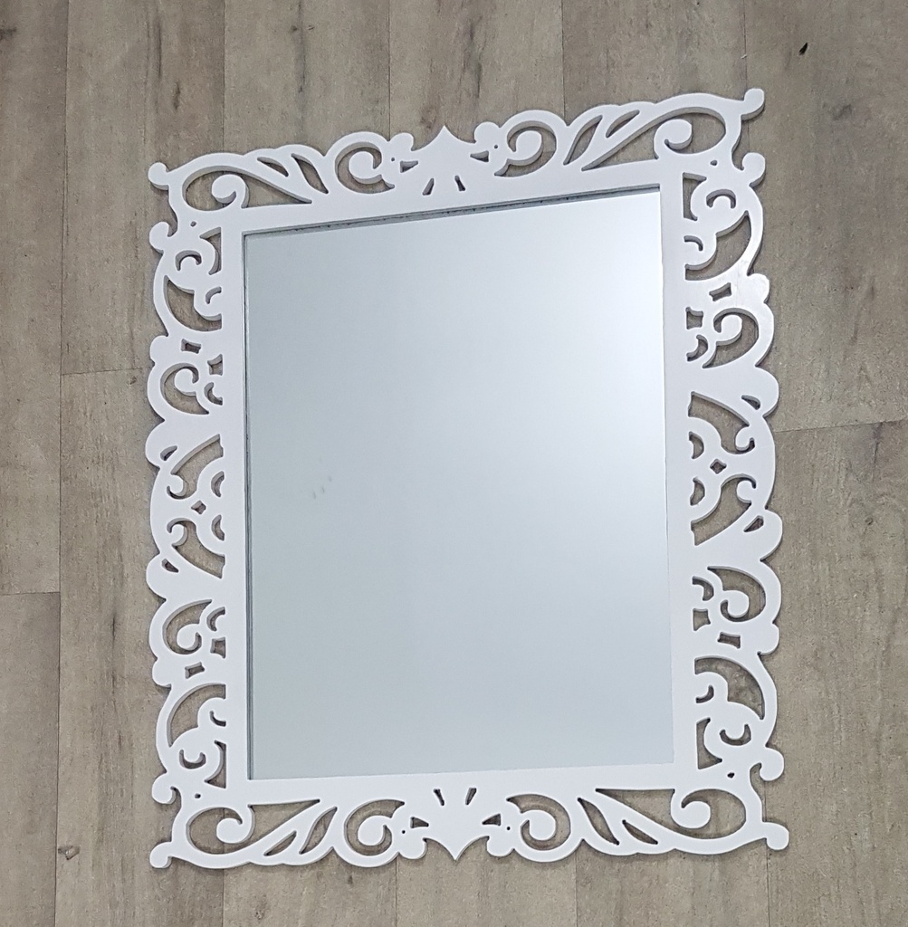 (Miroir décoratif Blanc)(مرآة مزخرفة بيضاء (0.75/ 0.65م